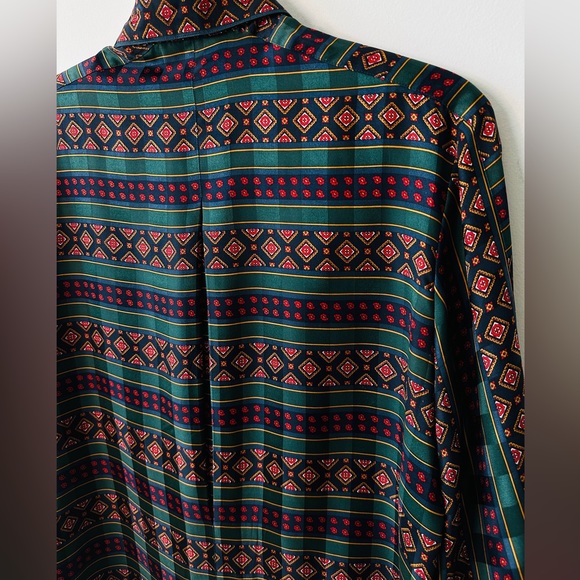 Beautiful Vintage 100% Silk Multicolor Stripe Paisley Floral Print Top Size 8 - Picture 9 of 13